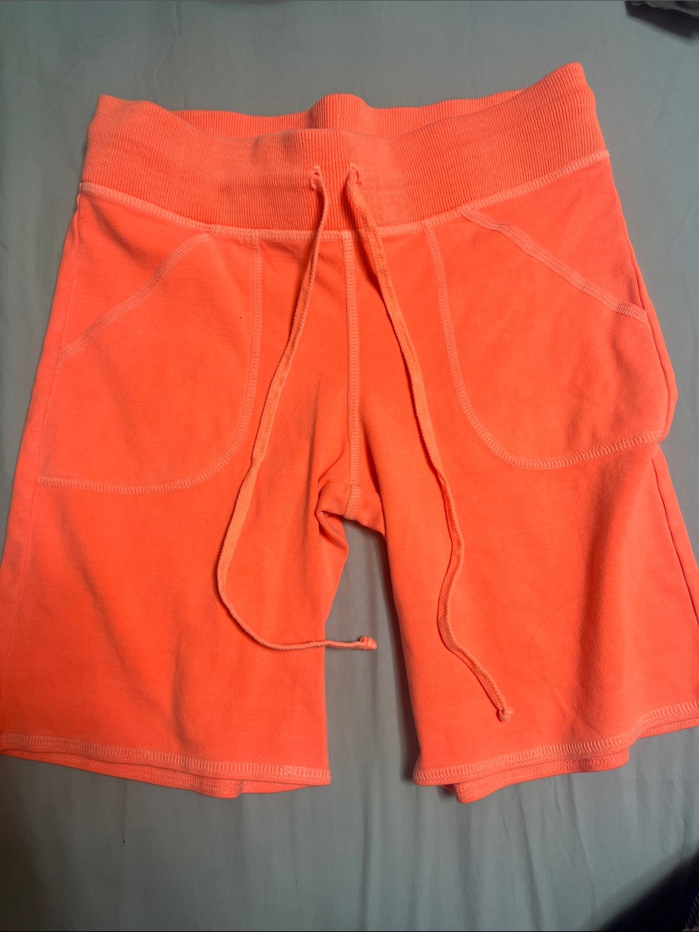 Women’s Neon Coral Athletic Drawstring Shorts